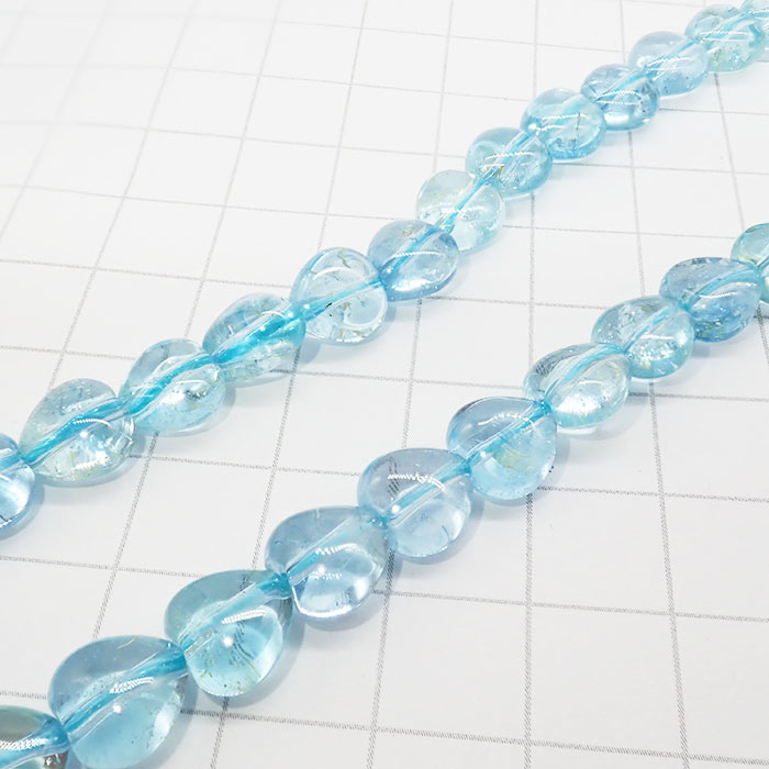 高品質☆382】 ハート ブルートパーズ 粒サイズ約8mm 1粒 天然石