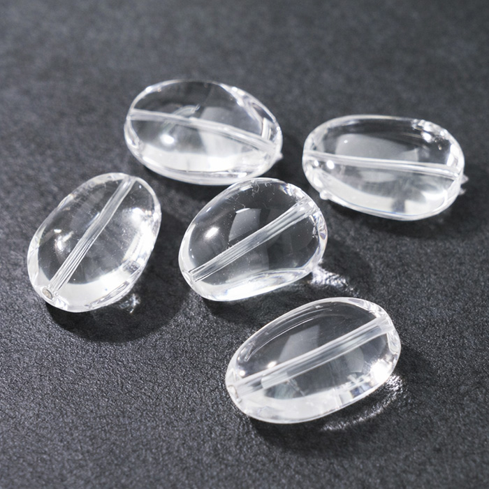 天然水晶 ビーズ 5粒セット 約17-21mm×8-15mm クリアクォーツ 穴あき