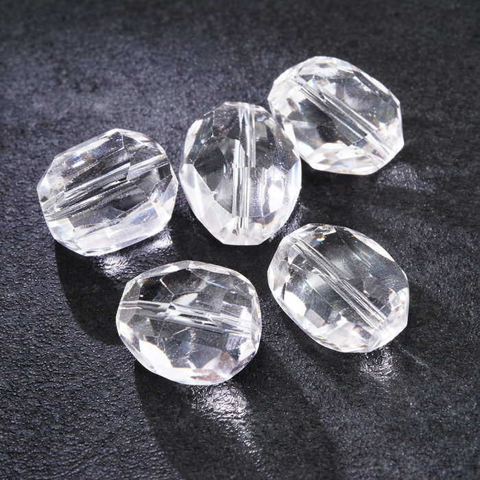 天然水晶 多面カットビーズ 1粒セット 約19-21mm*14-17mm クリア