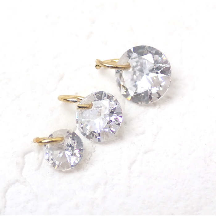 ポイント5倍☆ ジルコニアチャーム A級 クリア サイズ4mm/5mm/6mm 丸