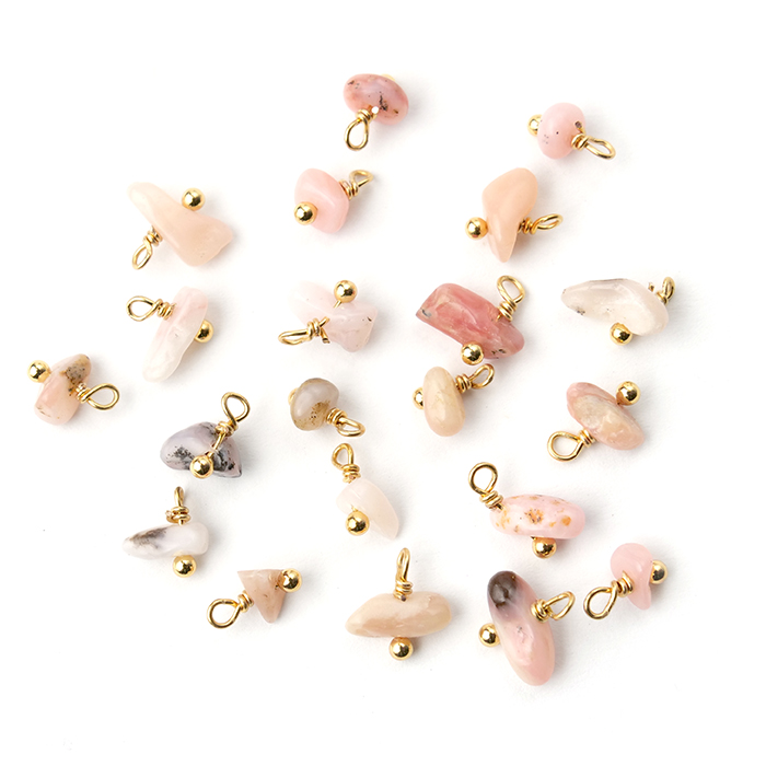 天然 ピンクオパール】 K14GF ワイヤーチャーム 1個売り コネクター
