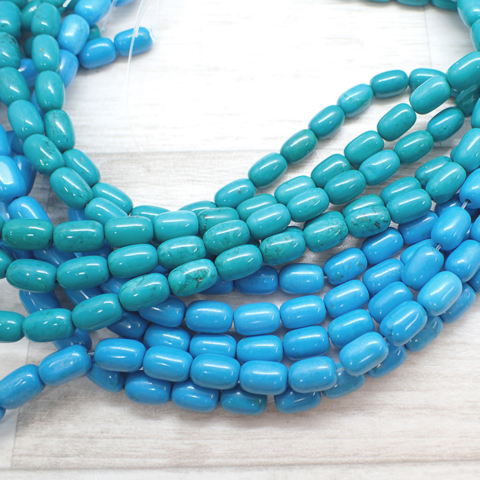 55. ターコイズ ビーズ オーバル チューブ 12mm 1個売り #22 #25