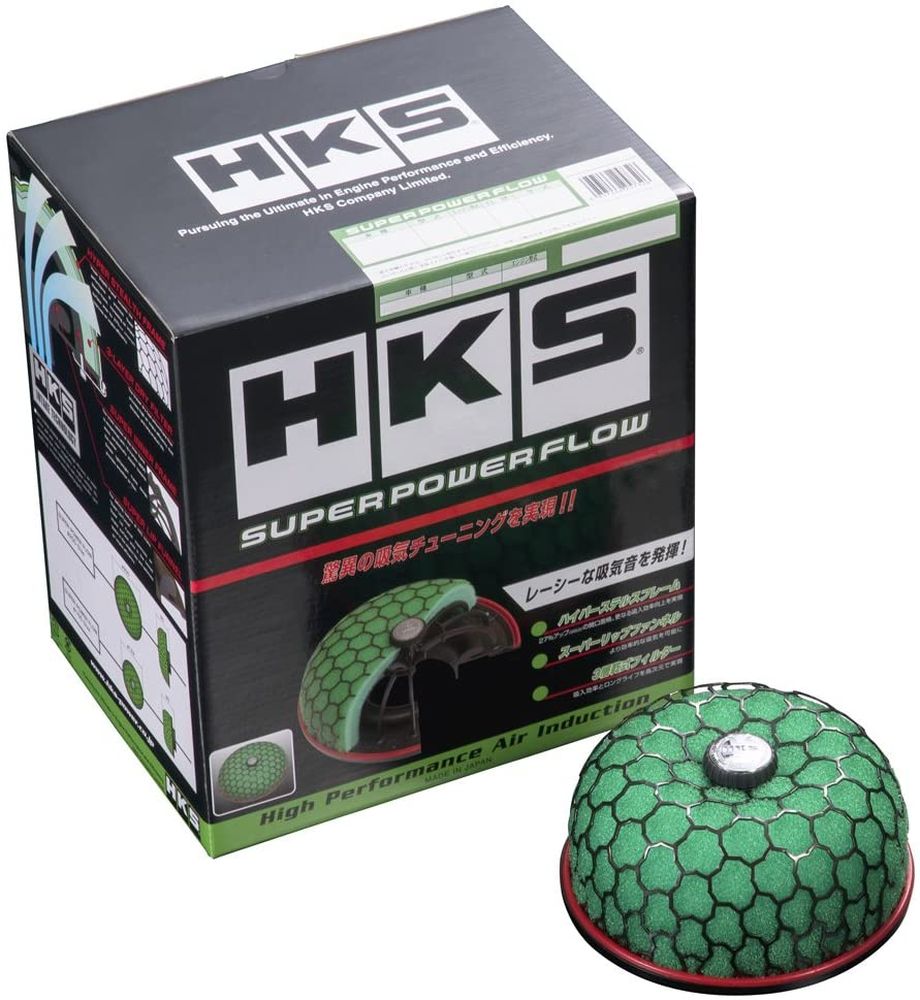 専用HKS SUPER POWER FLOW エアフィル70019-AT105 HKS（エッチケーエス） スーパーパワーフロー Φ200-80/Green マーク II