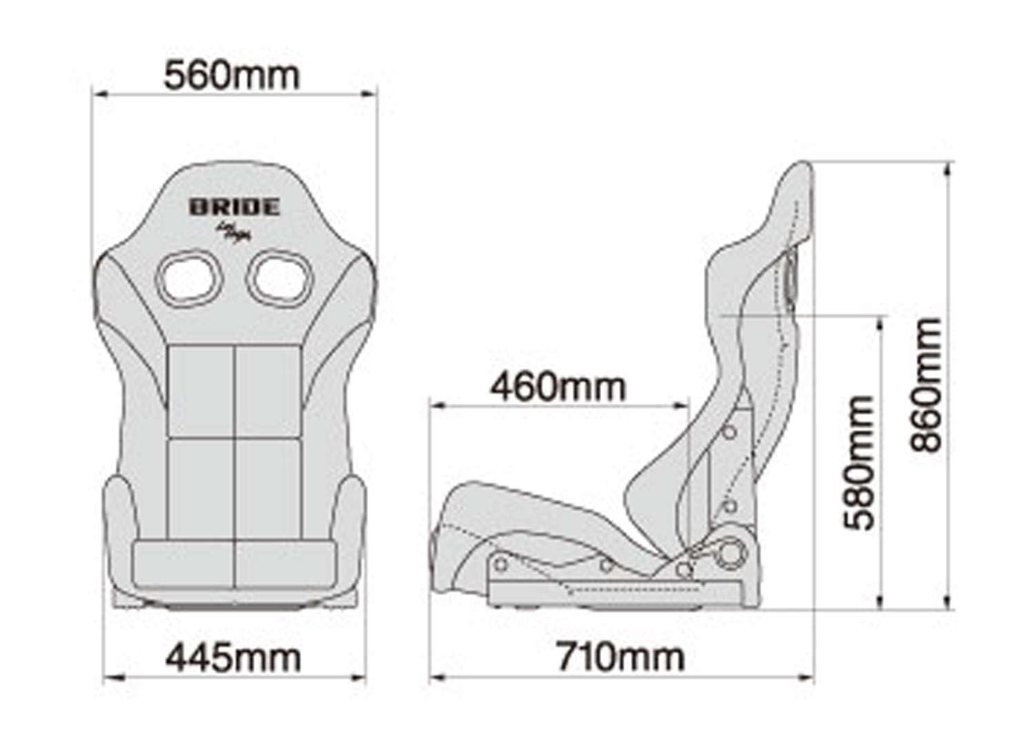 BRIDE ブリッド シート セミバケ GIASIII カーボン製シェル CFRP レッド ロークッション 汎用 G62BSC｜partsya-san｜02