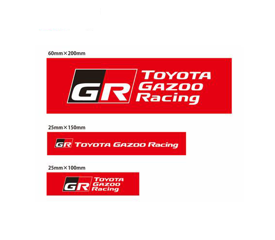 トヨタ（TOYOTA） TGR グッズ ステッカー 3枚セット 赤 TOYOTA GAZOO