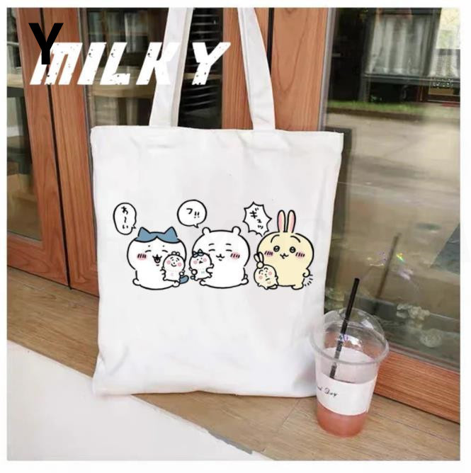 ちいかわ トートバッグ グッズ キャンバス バッグ ハチワレ うさぎ モモンガ ラッコ 抗菌 防臭 通勤 通学 大容量 小さめ A4 帆布 鞄 子供 女の子 男の子 学生 |  | 24