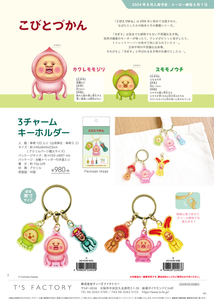 ネコポス便発送可】5546163-64 こびとづかん 3チャームキーホルダー