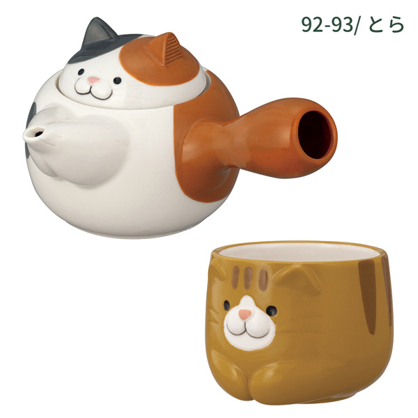 DECOLE（デコレ） MG-38591-593-2SET「猫湯呑み＆猫急須2点セット みけ