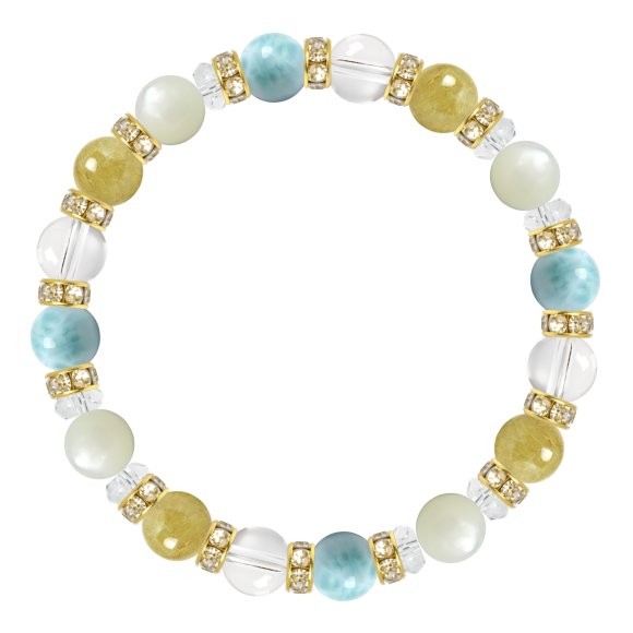 パワーストーン ブレスレット ゴールドルチルクォーツ・ラリマー 仕事