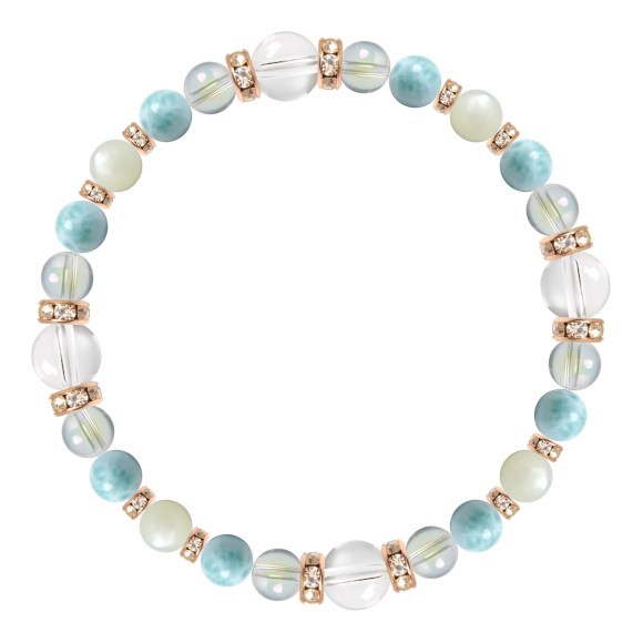 パワーストーン ブレスレット クリスタル（本水晶）・ラリマー 誕生石