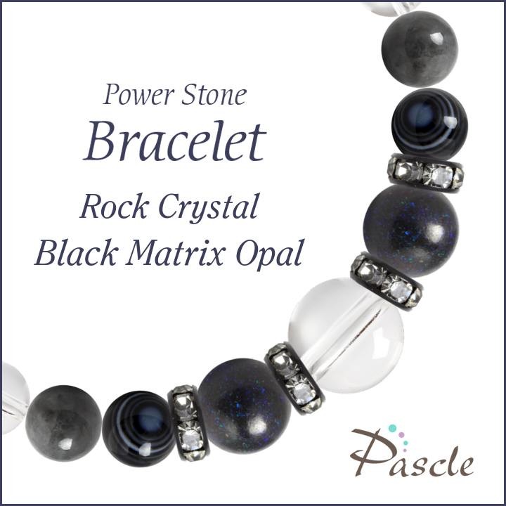パワーストーン ブレスレット ブラックマトリックスオパール・黒翡翠