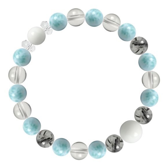 パワーストーン ブレスレット ホワイトオニキス・ラリマー 魔除け