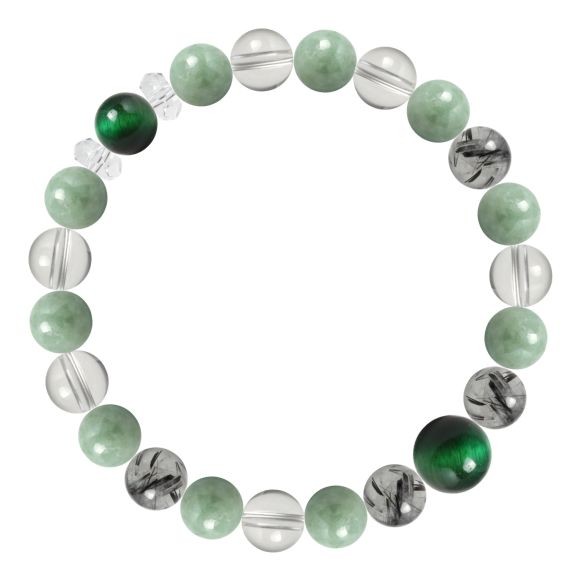 パワーストーン ブレスレット グリーンタイガーアイ・翡翠 仕事運 金運