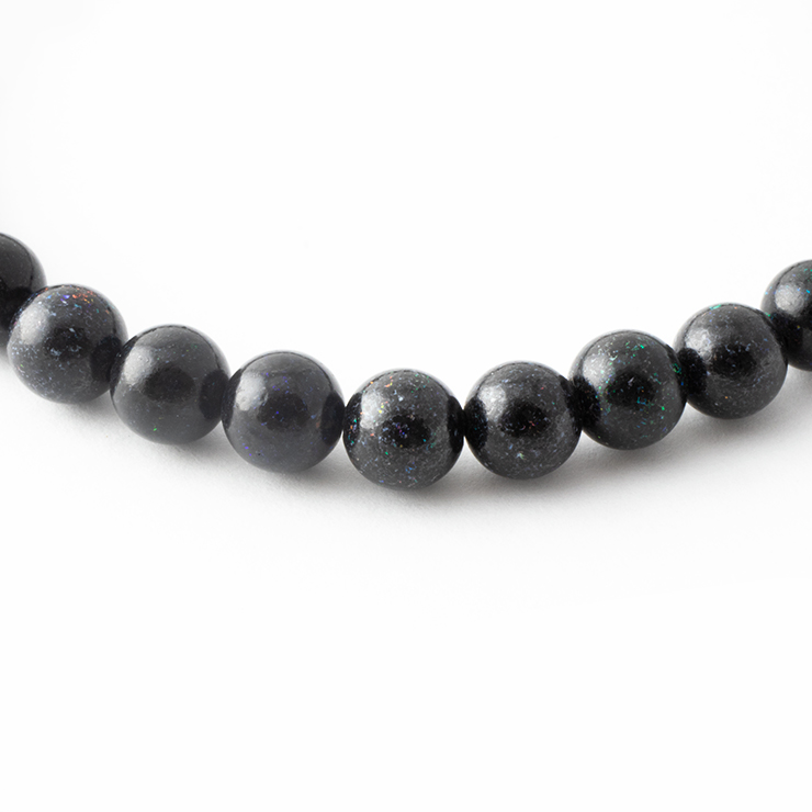 一点もの】ブラックマトリックスオパール6mm シンプルブレスレット