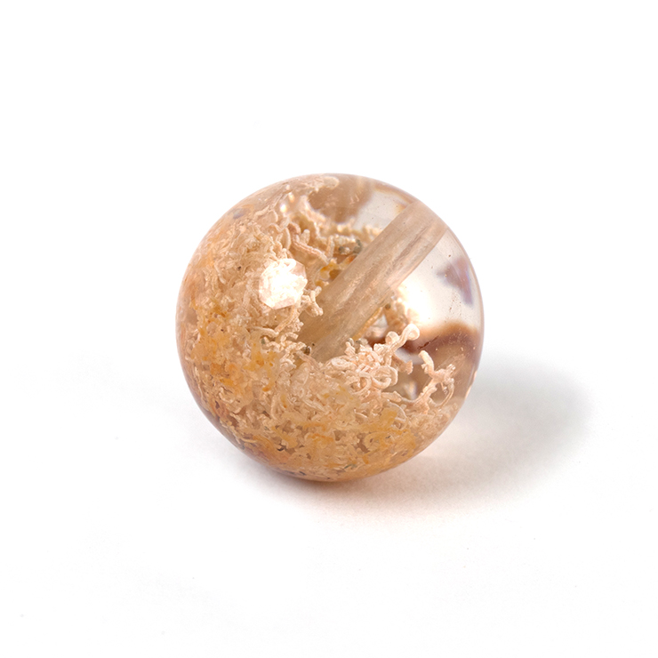 個性あふれる庭園水晶【一点もの】ガーデンクォーツ（ベージュ） 12mm
