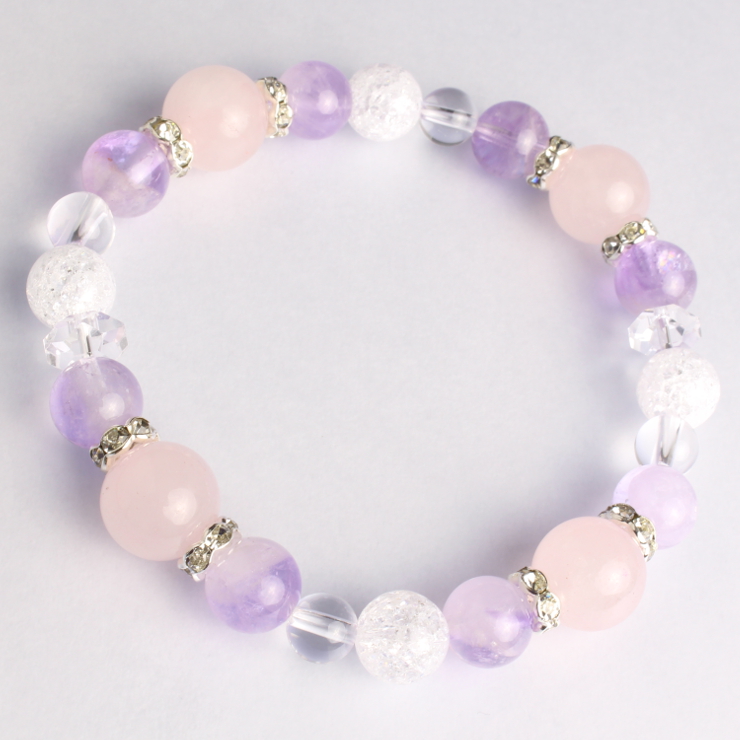 ローズクォーツ・ラベンダーアメジスト デザインブレスレット