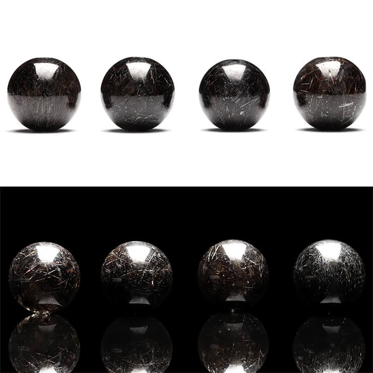 粒売り/バラ売り】ブラックルチルクォーツ（ディープカラー） 10mm