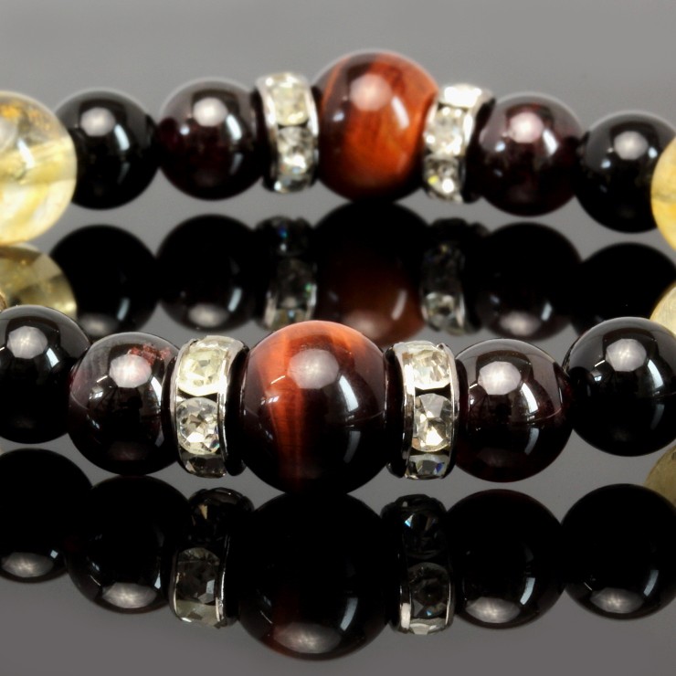 X.G】レッドタイガーアイ・シトリン メンズブレスレット : パスクル