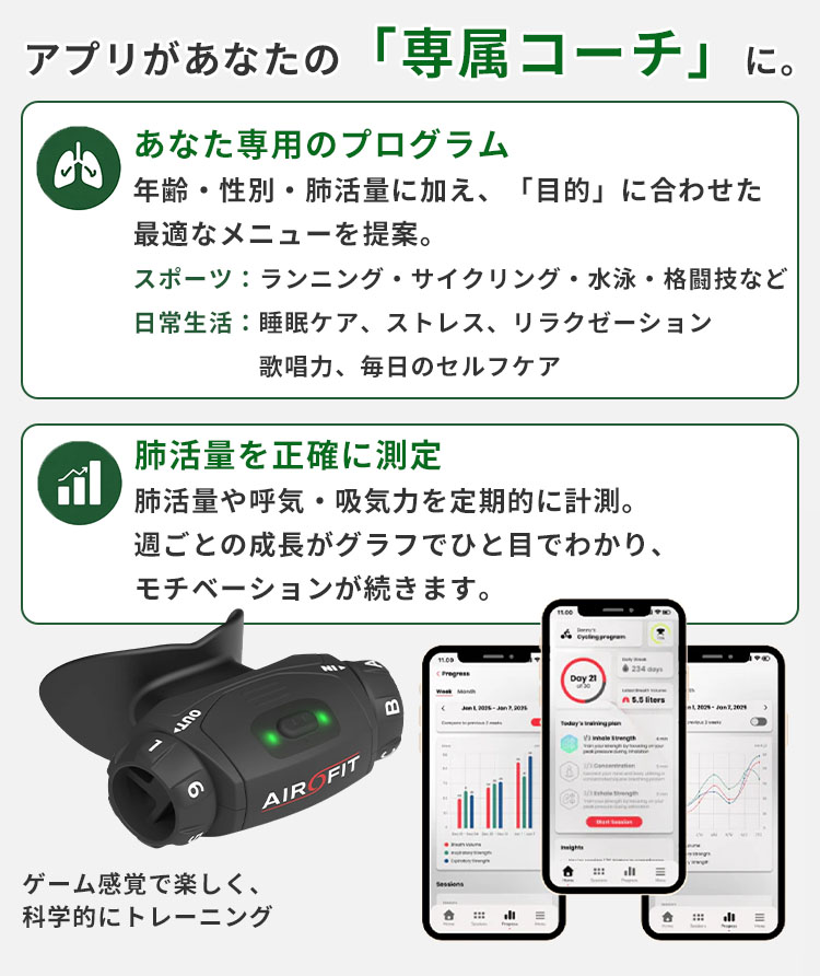 期間限定☆ケース付 AIROFIT ELITE エアロフィット エリート｜呼吸筋