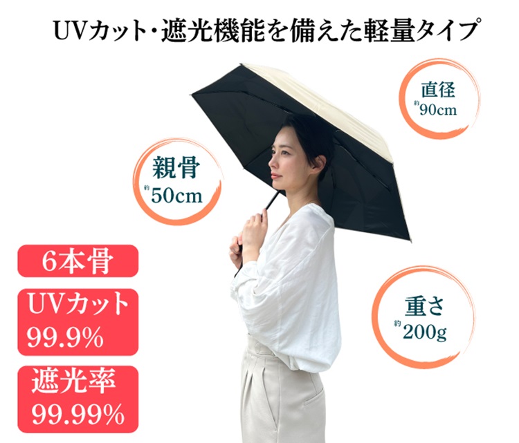 きれいにたためる 折りたたみ傘 QT-556 晴雨兼用 : PassageMens