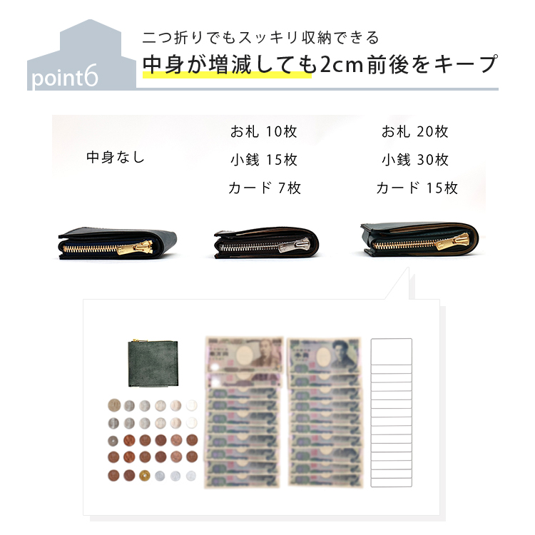 ロフトウォレット ロロマ 二つ折り財布 二層式 コンパクト 5色