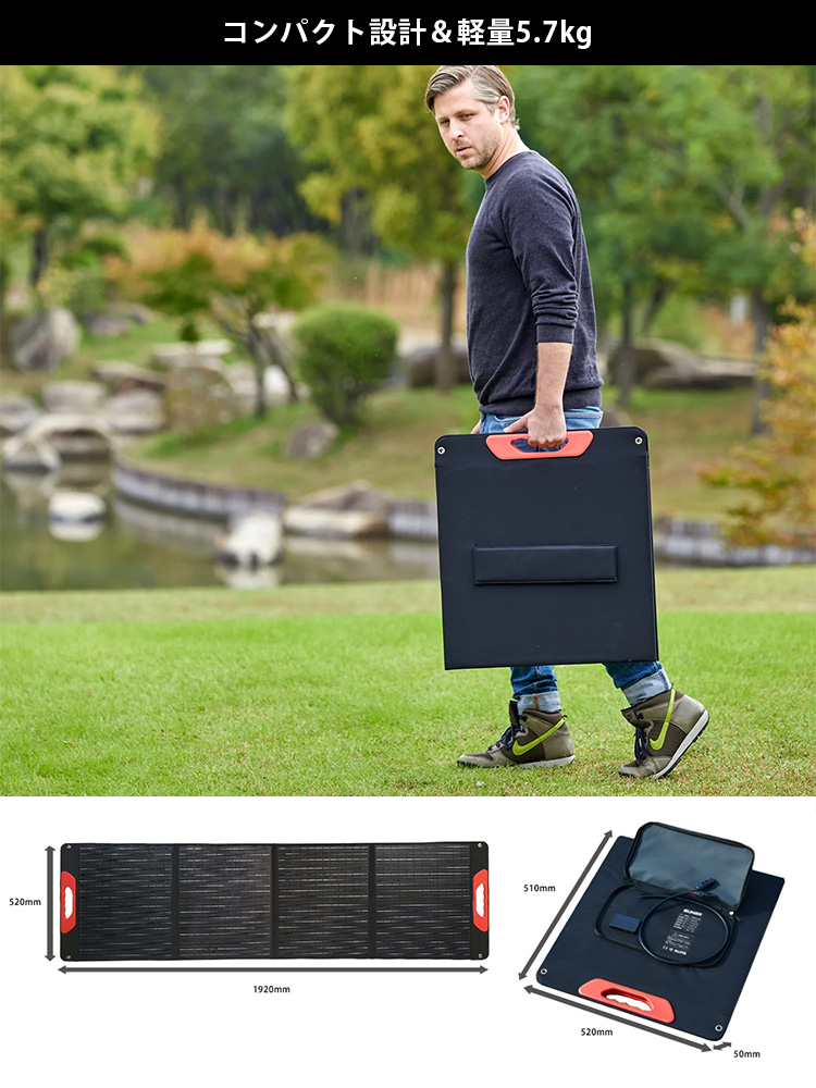 SUNGA ポータブルソーラーパネル 150W セット ポータブル電源 1500W