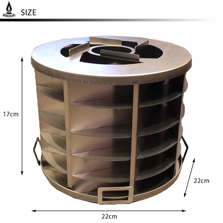 HONOAKARI ステンレス製七輪 収納袋付き : hnak-010830