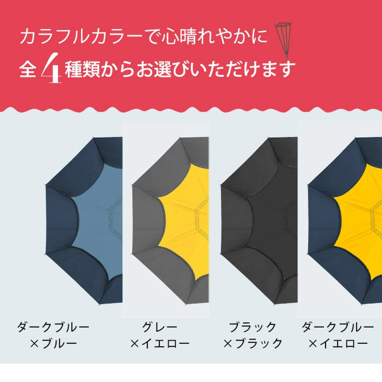 マルチ防水スプレー付 一秒収納 逆さま傘 TWO FOLD REVERSE UMBRELLA 2