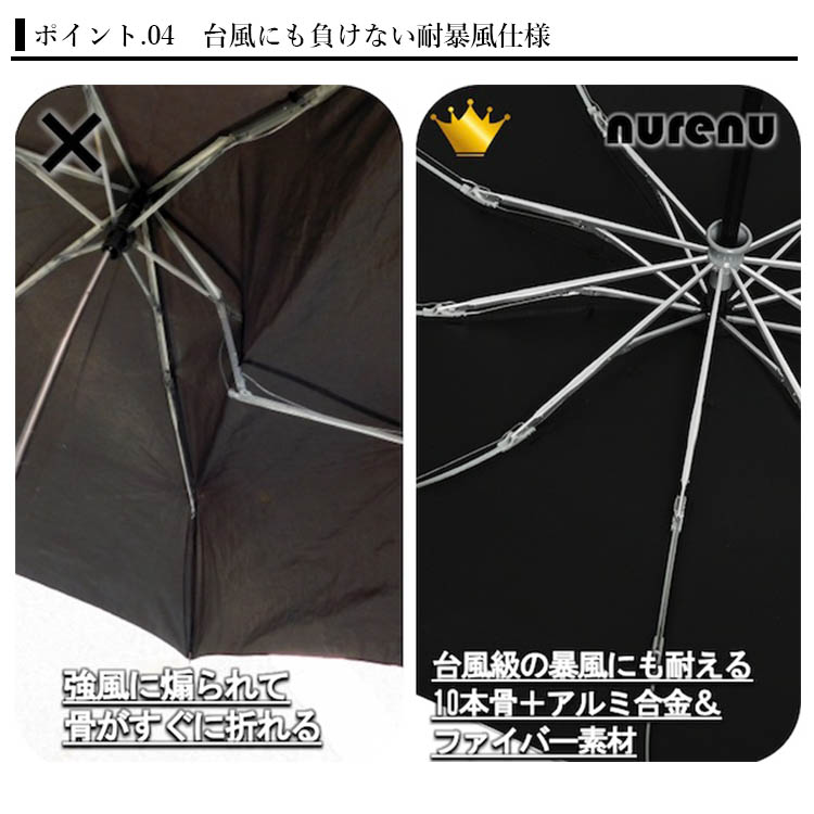 逆折りたたみ傘 nurenu 濡れない 折りたたみ傘 晴雨兼用 自動