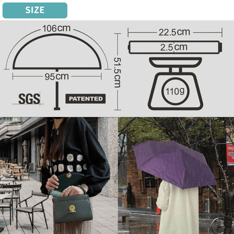 METABRELLA 極細 軽量 傘 折りたたみ傘 メール便無料 : PassageShop