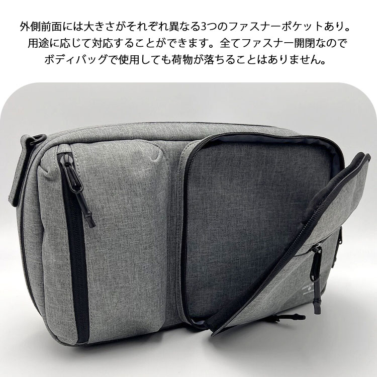 SQUALO WORKS シャンブレーポリエステル 2WAYショルダーバッグ
