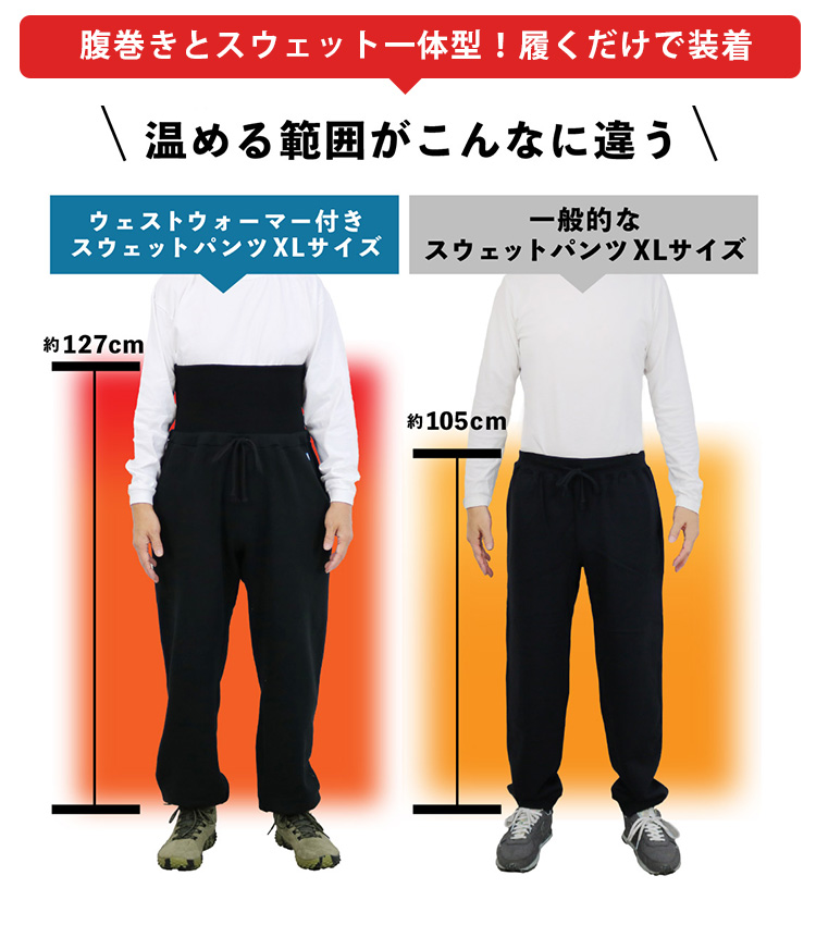 WACZAK ウエストウォーマー付スウェットパンツ WZ07 M L XL 履く暖房
