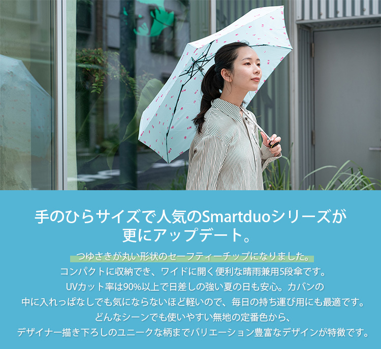 2025 HUS. スマートデュオ プラス 折りたたみ傘 晴雨兼用