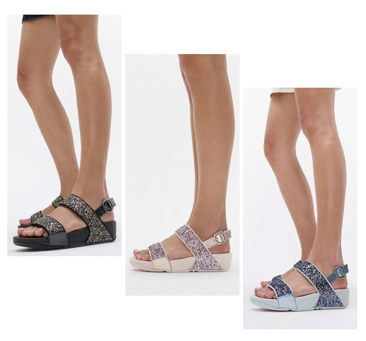 フィットフロップルルパックストラップサンダルUS7グリッターラメ FitFlop fitflop LULU マルチトーナル グリッター バック