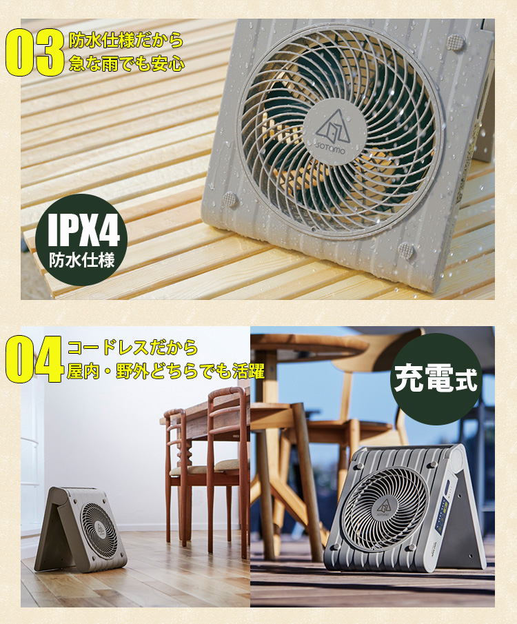 アピックス SOTOMO ソーラーパワーファン2 APF-570 APIX 扇風機