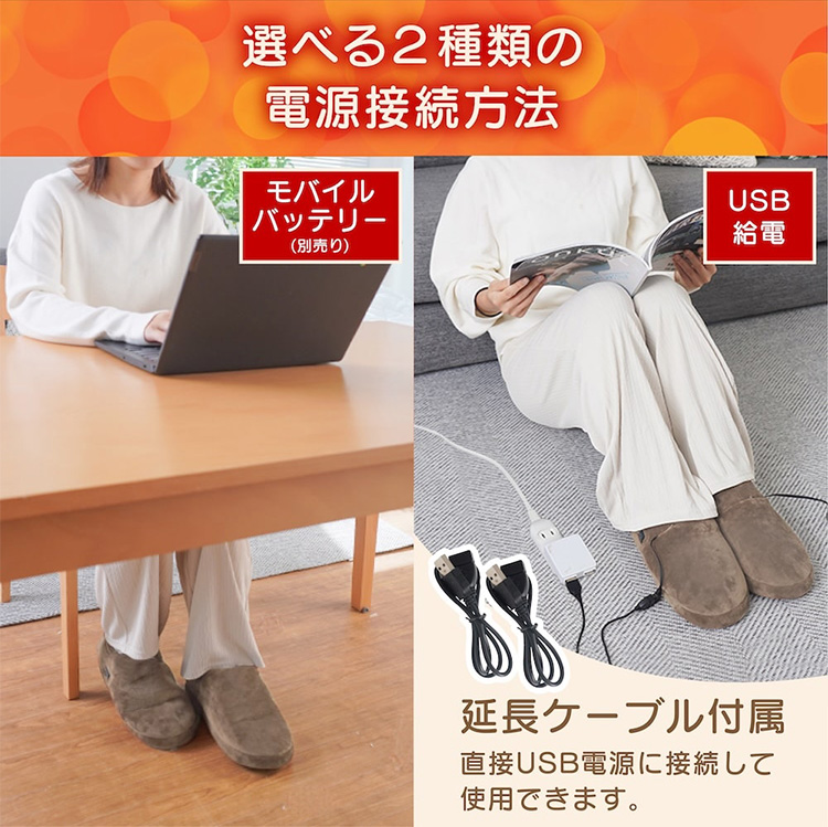 12/2 ZIPで紹介 サンコー どこでも床暖スリッパ 25〜30cm 電気スリッパ