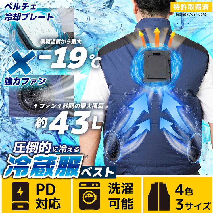 2026 サンコー 圧倒的に冷える冷蔵服 ベスト バッテリーセット THANKO