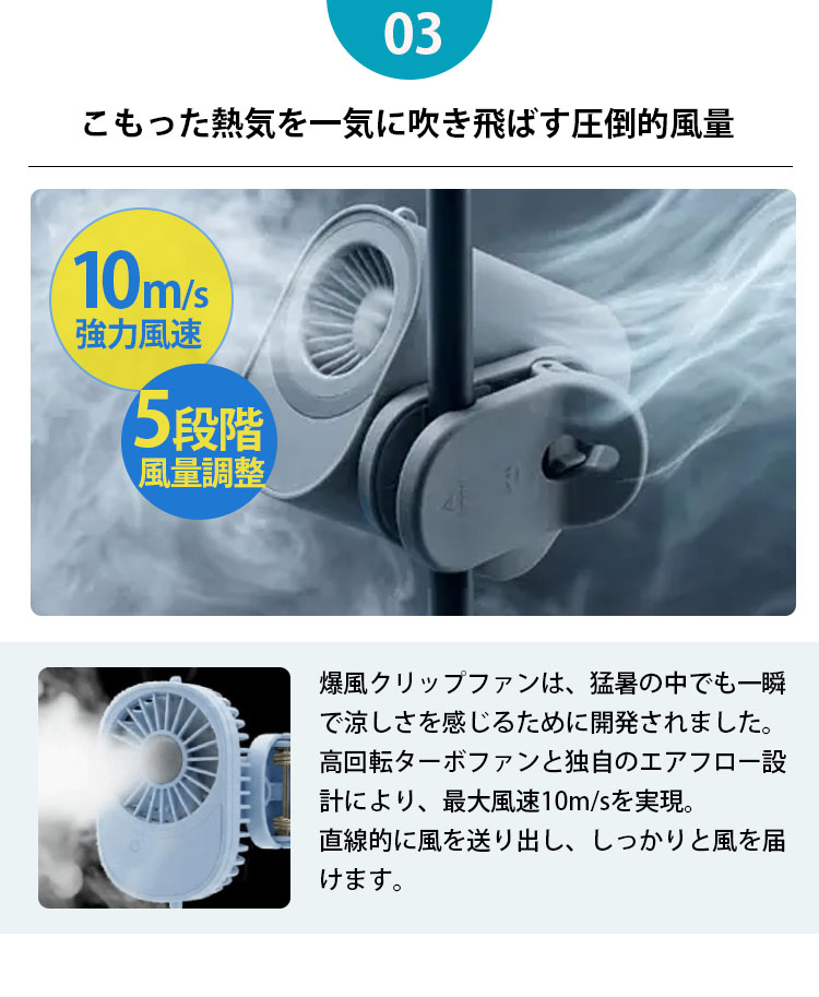 バッテリーセット RELICIA 爆風クリップファン モバイルバッテリー