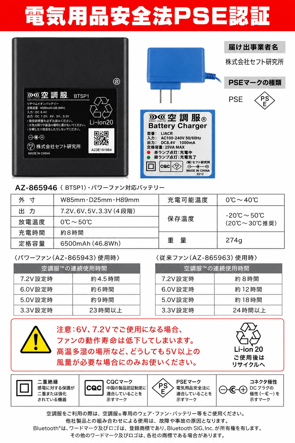 アイトス 空調服用 ハイパワーファン スターターキット AZ-865943