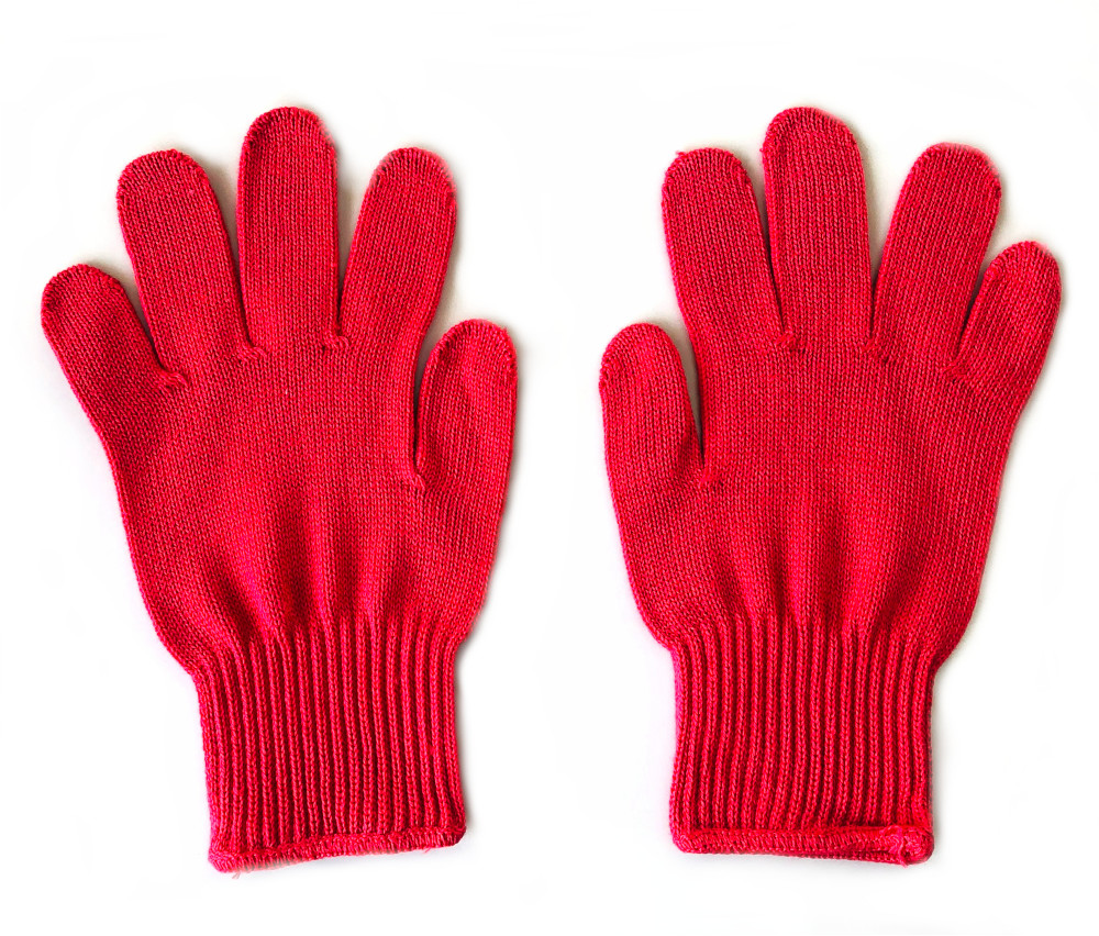 子ども軍手 日本製 綿100％ 赤 6〜8歳用