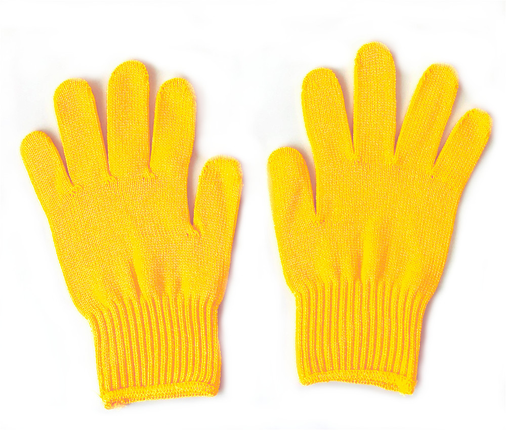 子ども軍手 日本製 綿100％ 黄 6〜8歳用
