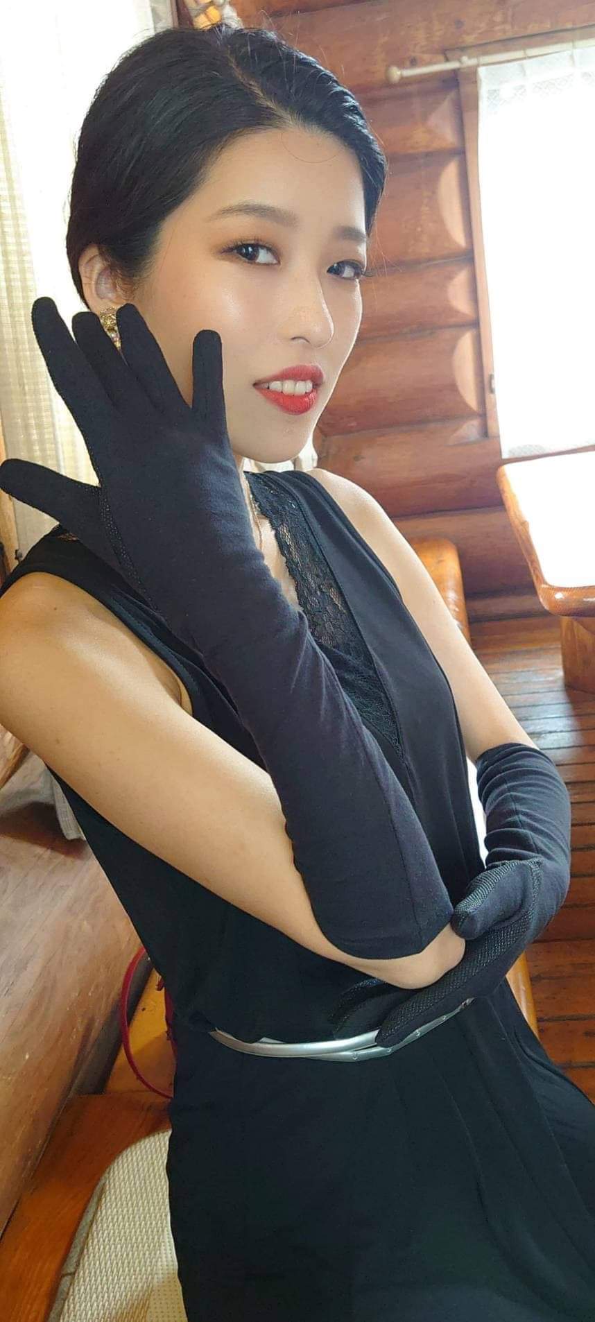 PC-45BLK 黒綿UVロング手袋 綿100％ コーマ糸 滑り止め付き 45cm