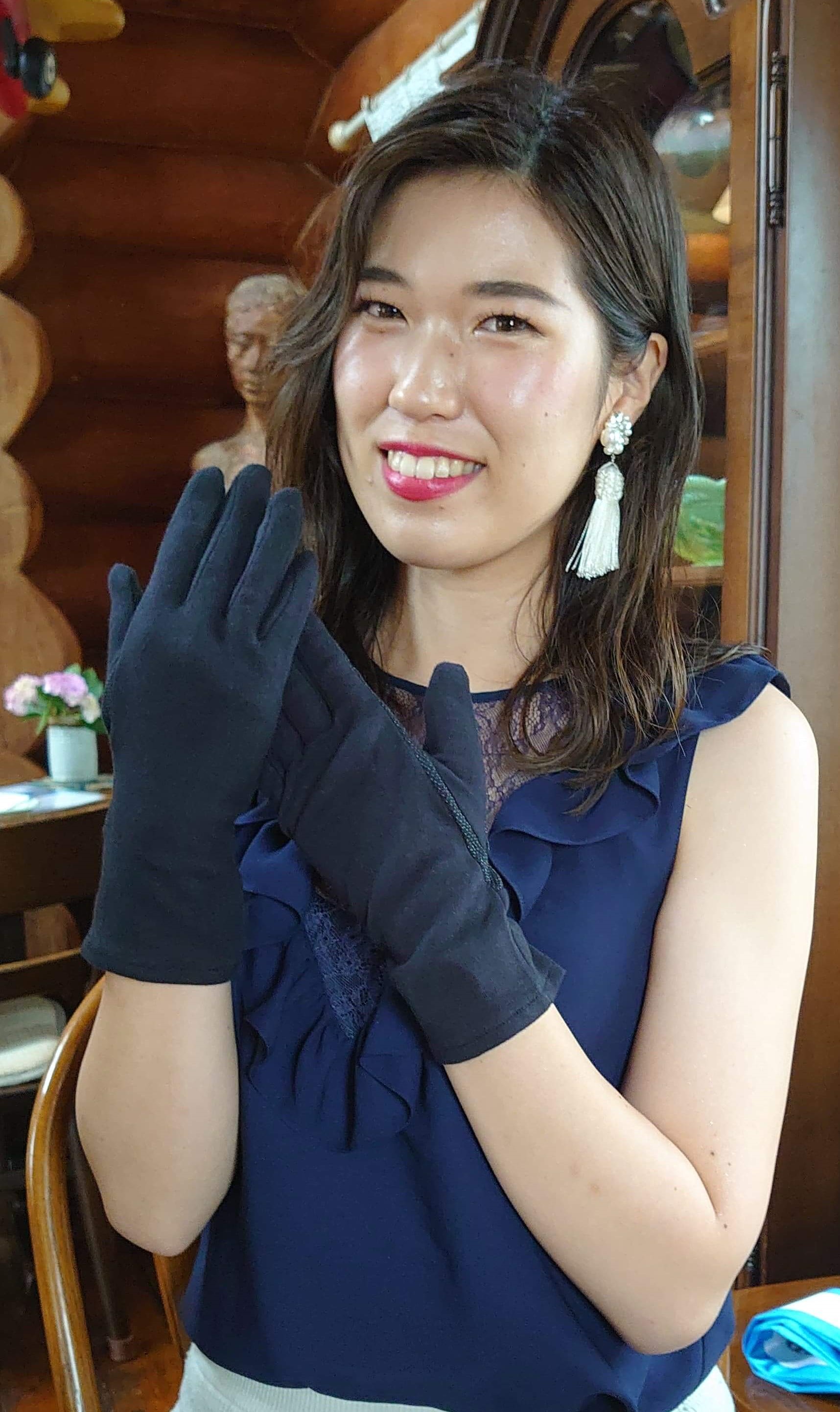 PC-30 黒綿手袋 3双組 綿100％ コーマ糸 滑り止め PVCドット付き