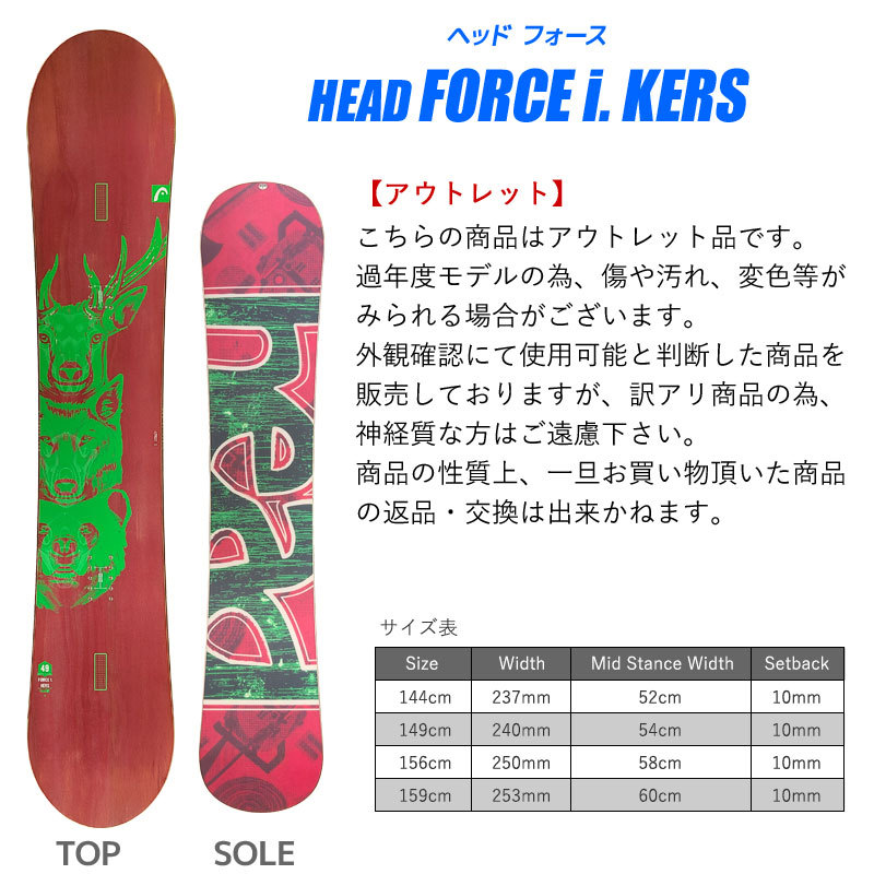 ヘッド スノーボード メンズ FORCE i. KERS 331124 板 旧