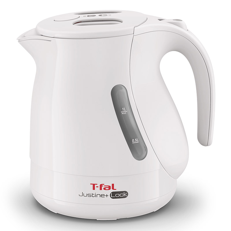 ティファール T-fal 電気ケトル ジャスティン プラス ロック ホワイト/ブラック 1.0L KO4421JP KO4428JP 送料無料 / 湯沸かしポット 転倒お湯もれロック kettle｜patie｜02