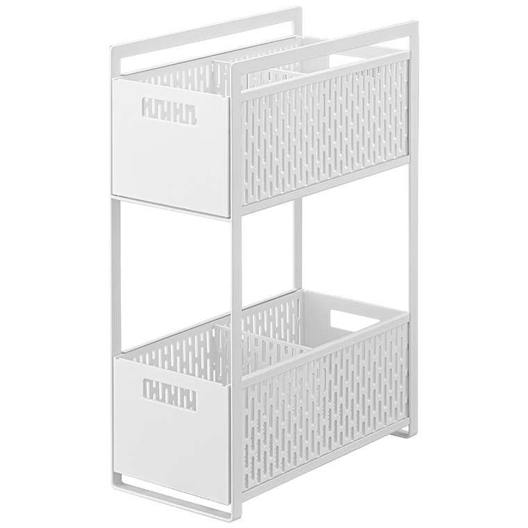 山崎実業 tower シンク下 収納バスケット 2段 ホワイト 2個セット シンク下収納バスケット タワー 2段 山崎実業 tower ホワイト ブラック