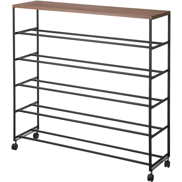 tower 山崎実業 天板付きシューズラック タワー 5段 キャスター付 W90