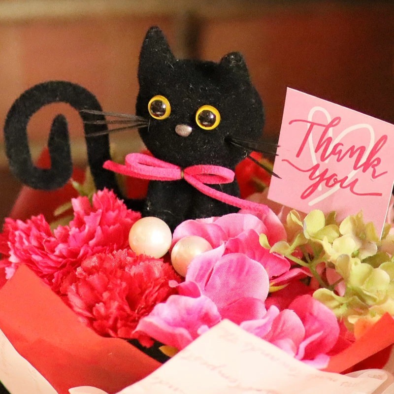 母の日 プレゼント 60代 70代 花 2023 ギフト かわいい 花束 カーネーション プードル 黒猫 :am-89:女の子プレゼント パールパティ  通販 