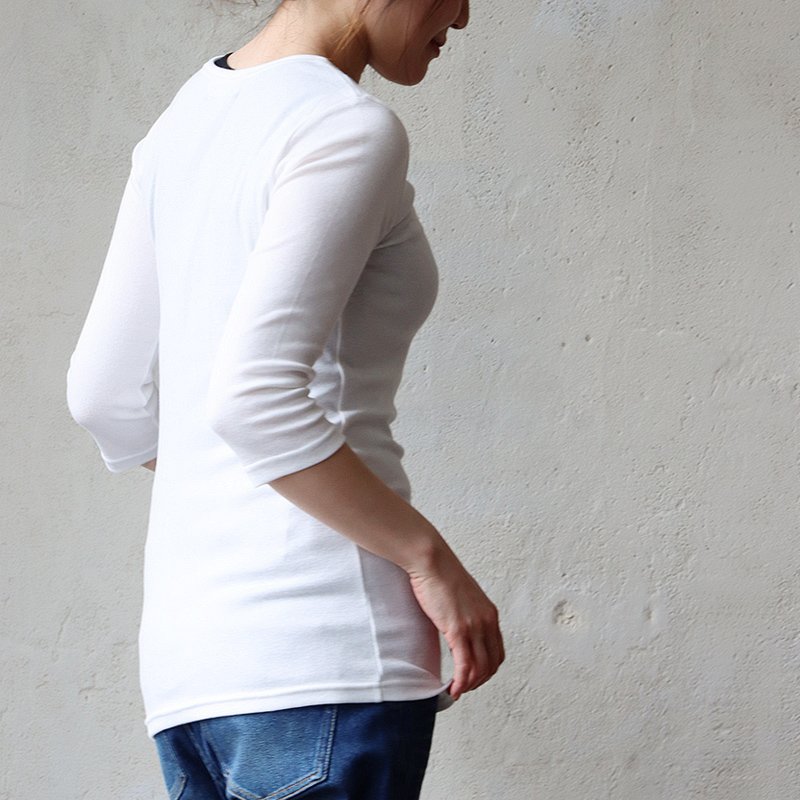 PATY カットソー ロング丈 Tシャツ 七分袖 インナー レディース 日本製