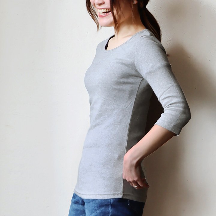 Tシャツ(長袖/七分) PATRICIA PATY カットソー ロング丈 Tシャツ 七分袖 インナー レディース 日本製